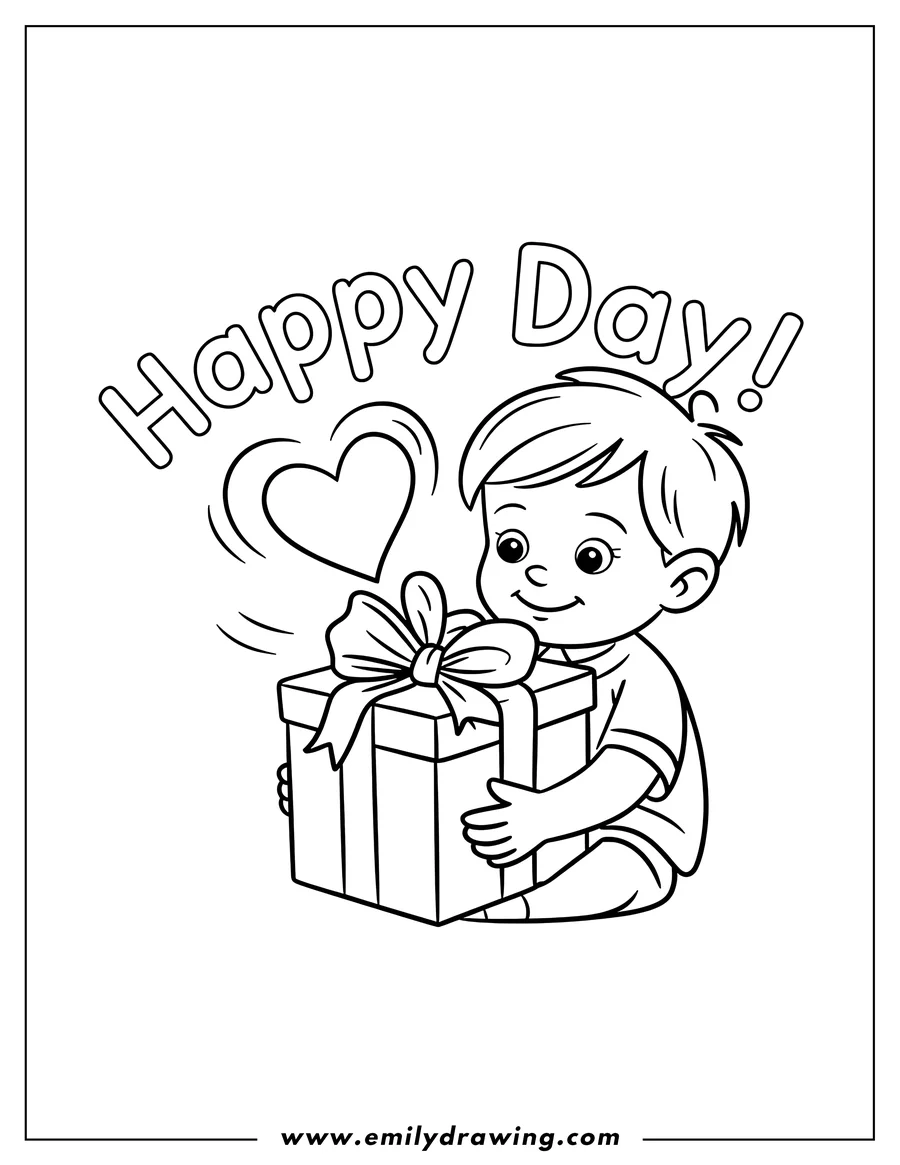 Printable coloring page of boy