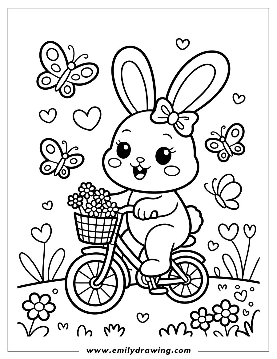 Coloring page for kids: bunny