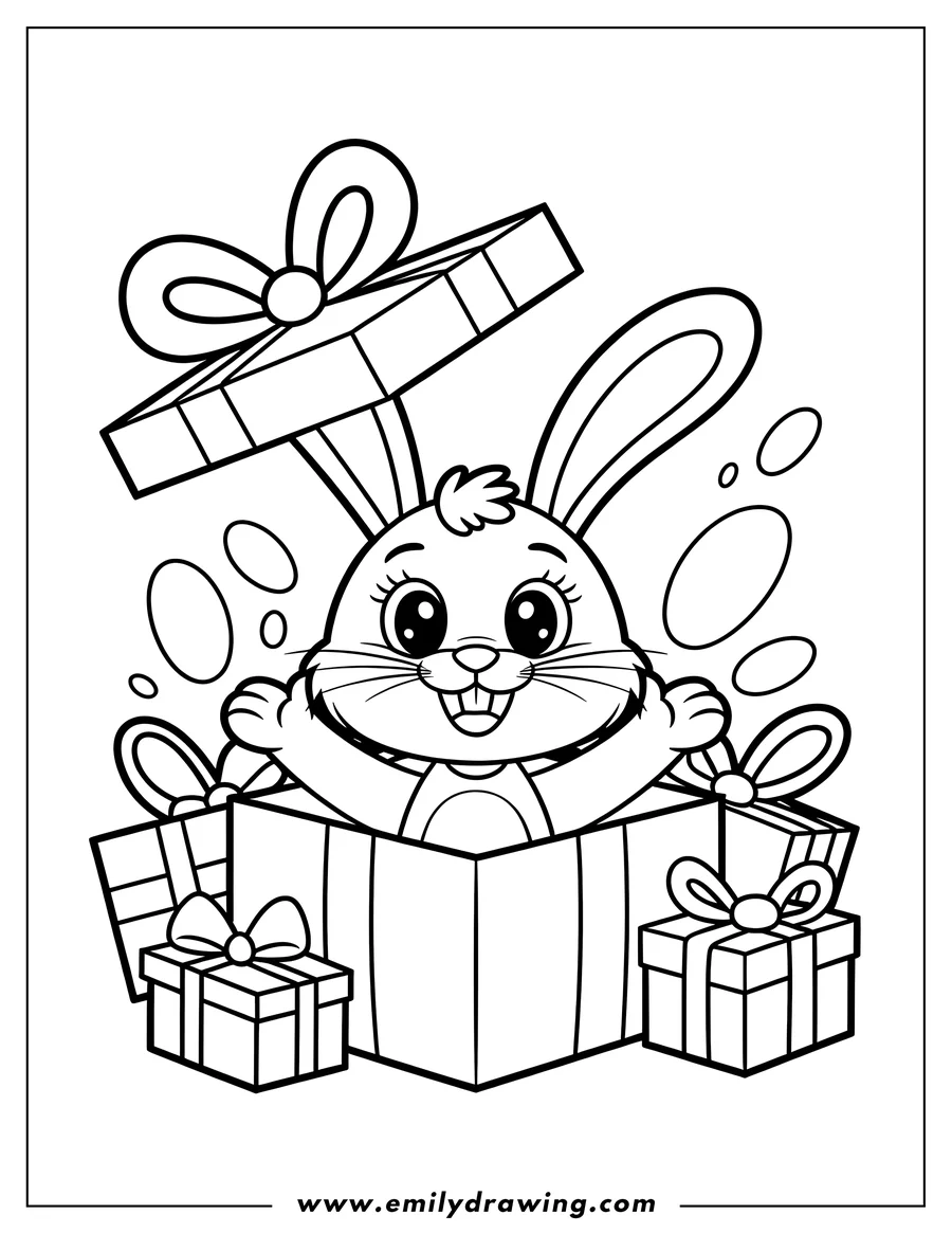 High quality printable bunny for coloring