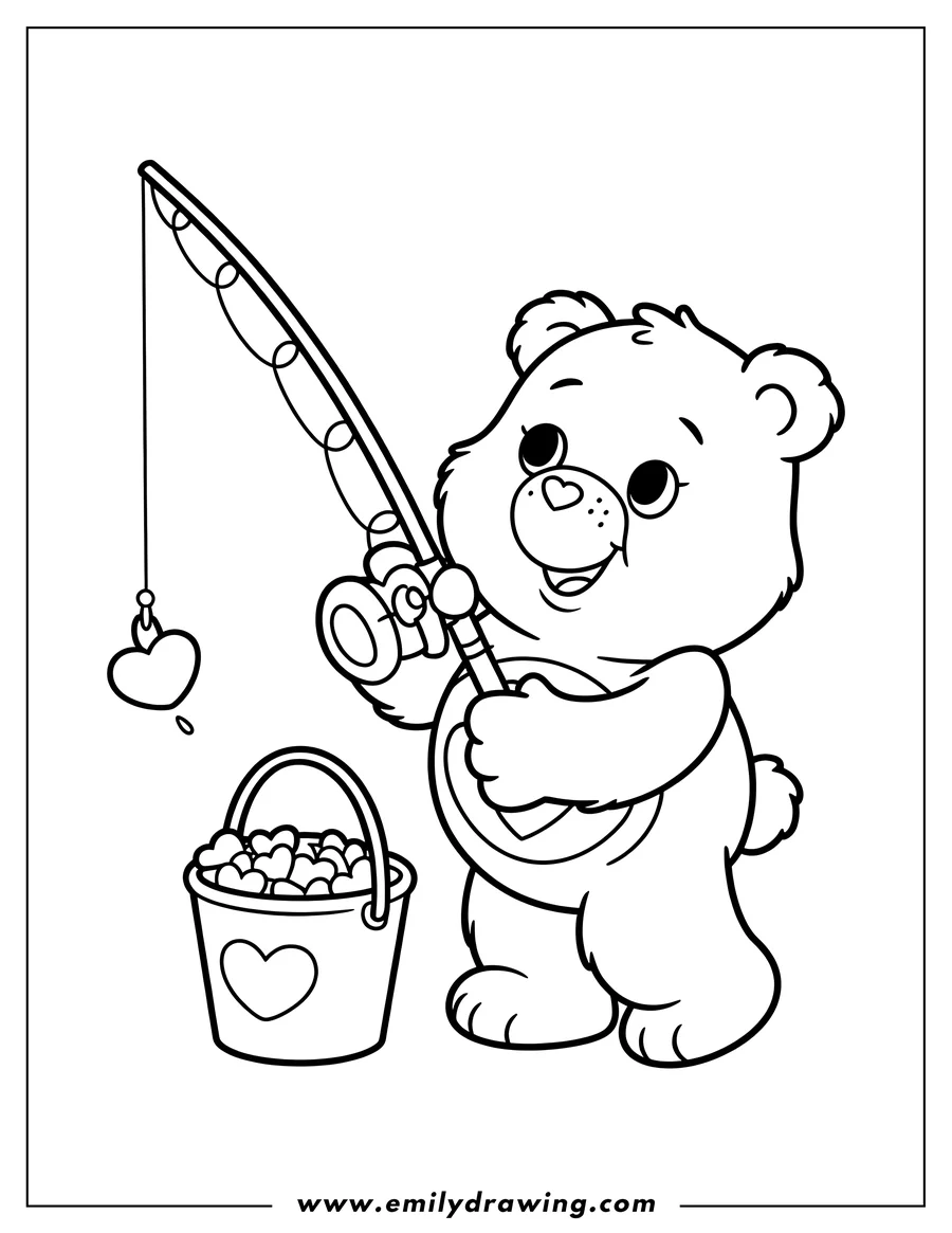 Printable line art of care Bear