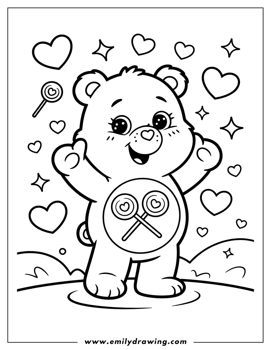 High quality printable cartoon Bear for coloring