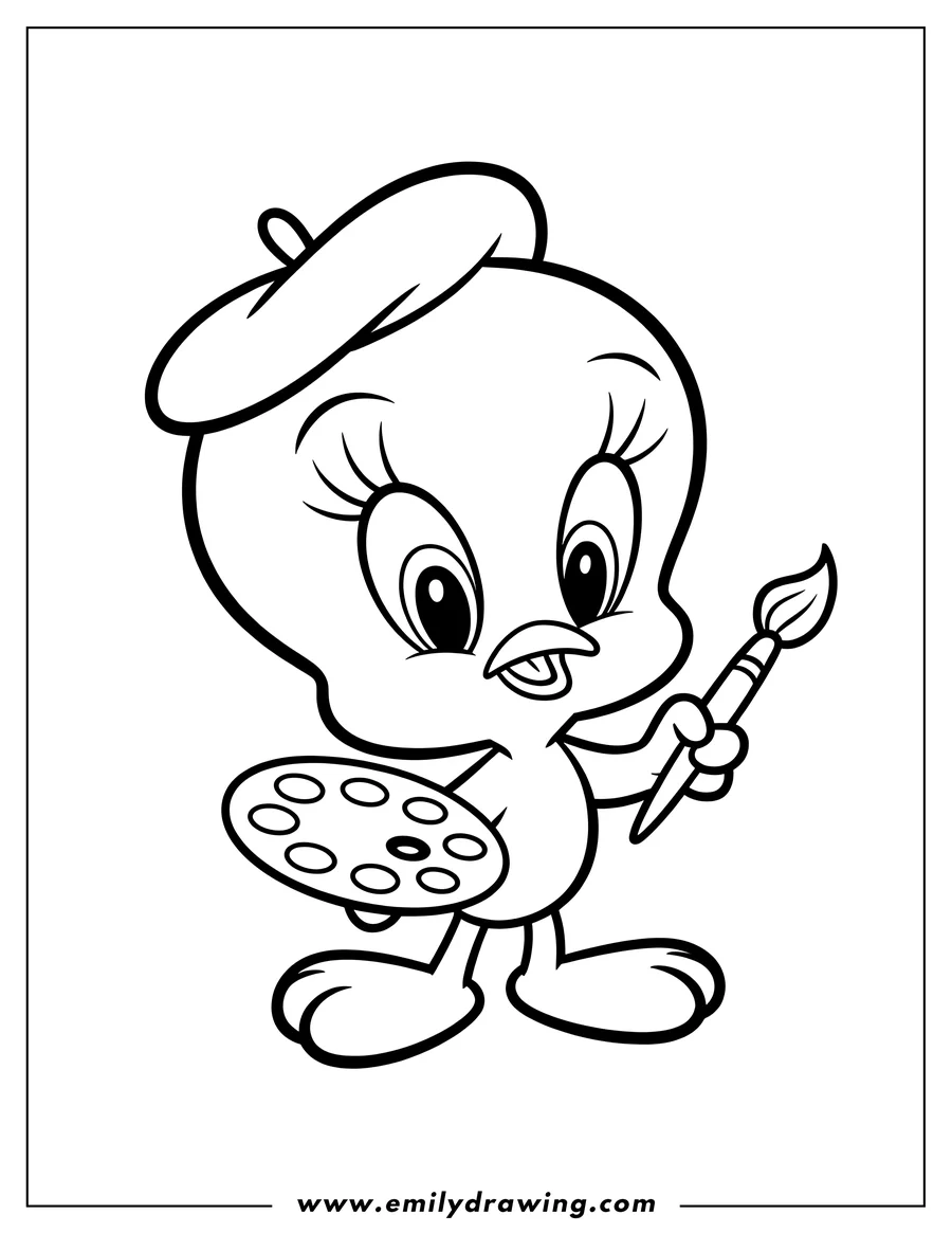 Free printable coloring sheet of cartoon Bird