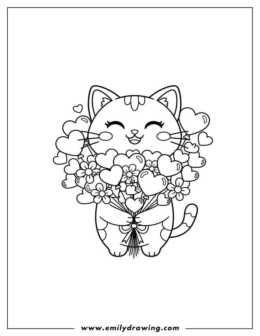 Downloadable coloring page of cat