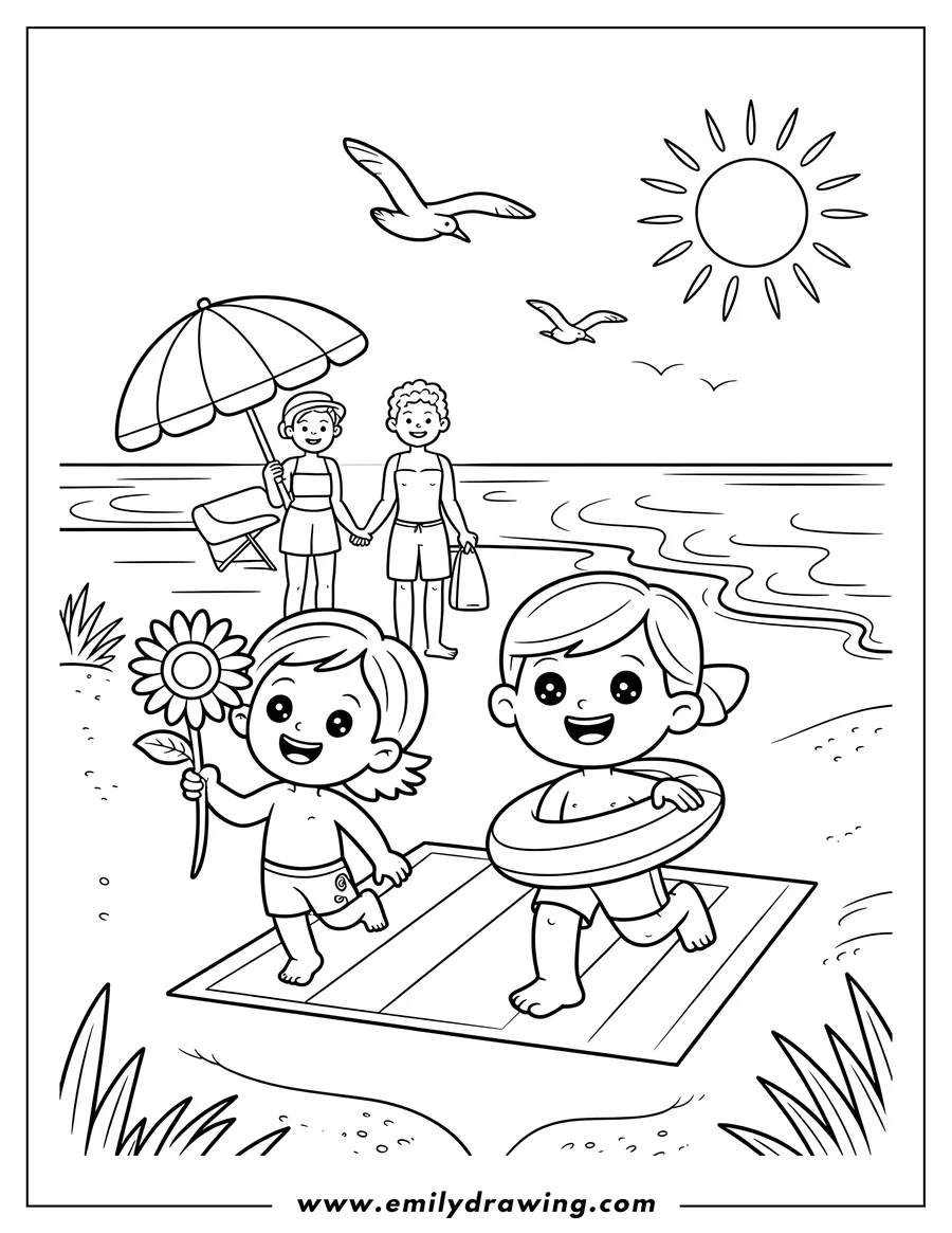 Vector style outline of child