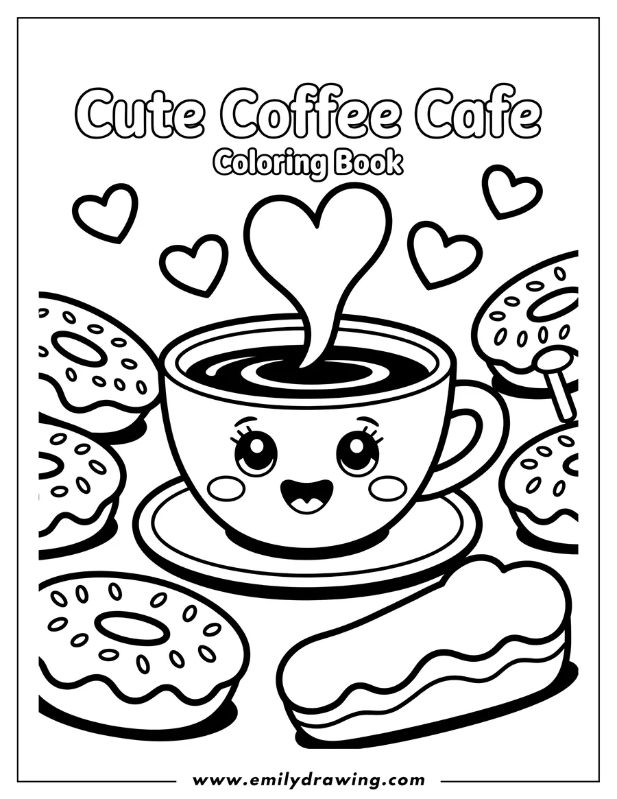 Coloring page of coffee Cup