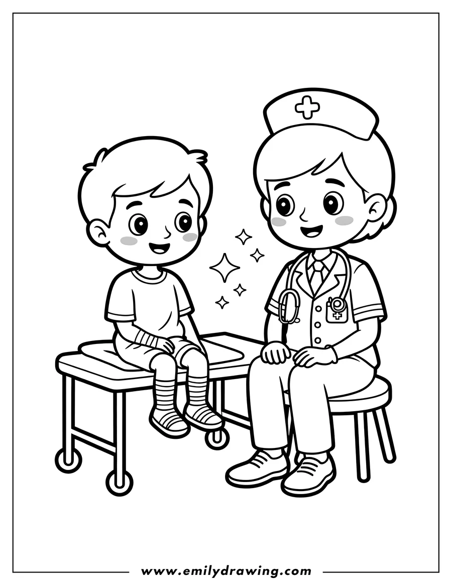 Coloring page for kids: boy