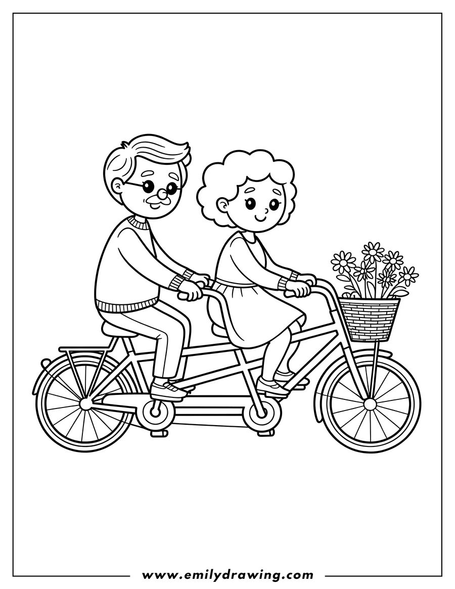 Printable coloring page of elderly Man