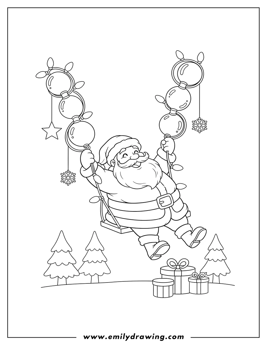 Free printable coloring sheet of santa Claus