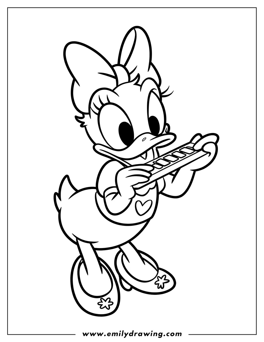 High quality printable daisy Duck for coloring