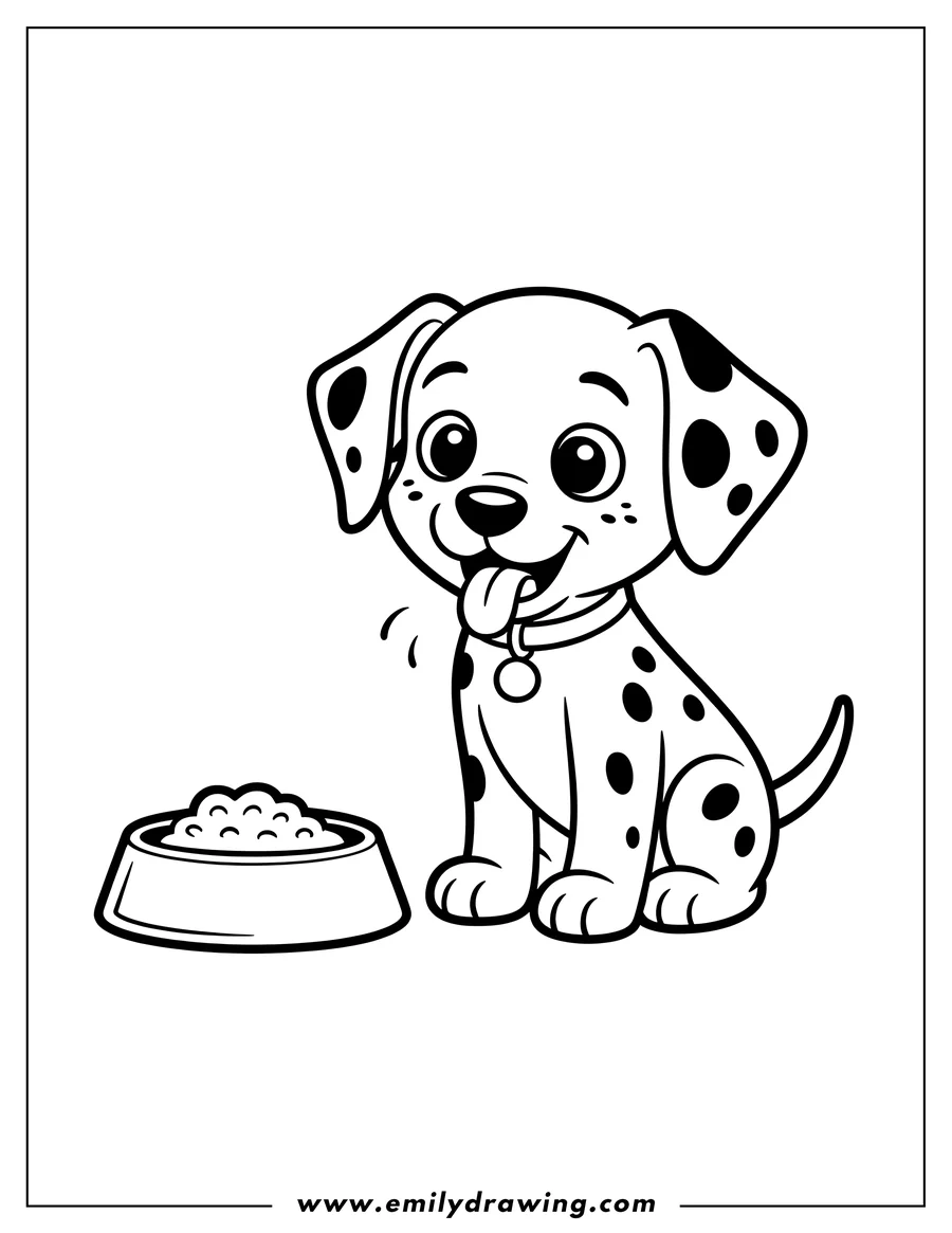 Coloring page of dalmatian Puppy