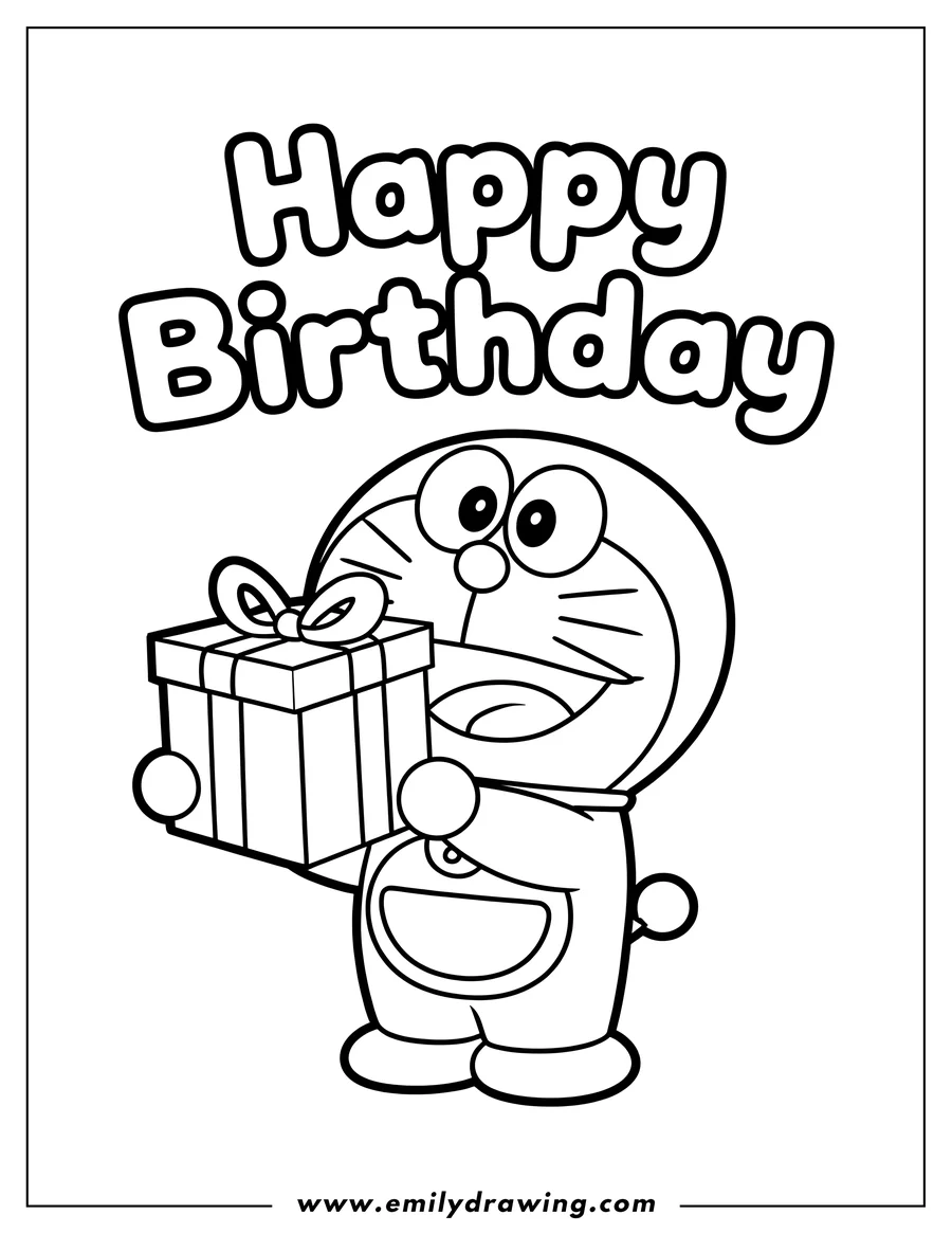 Doodle style coloring picture of character