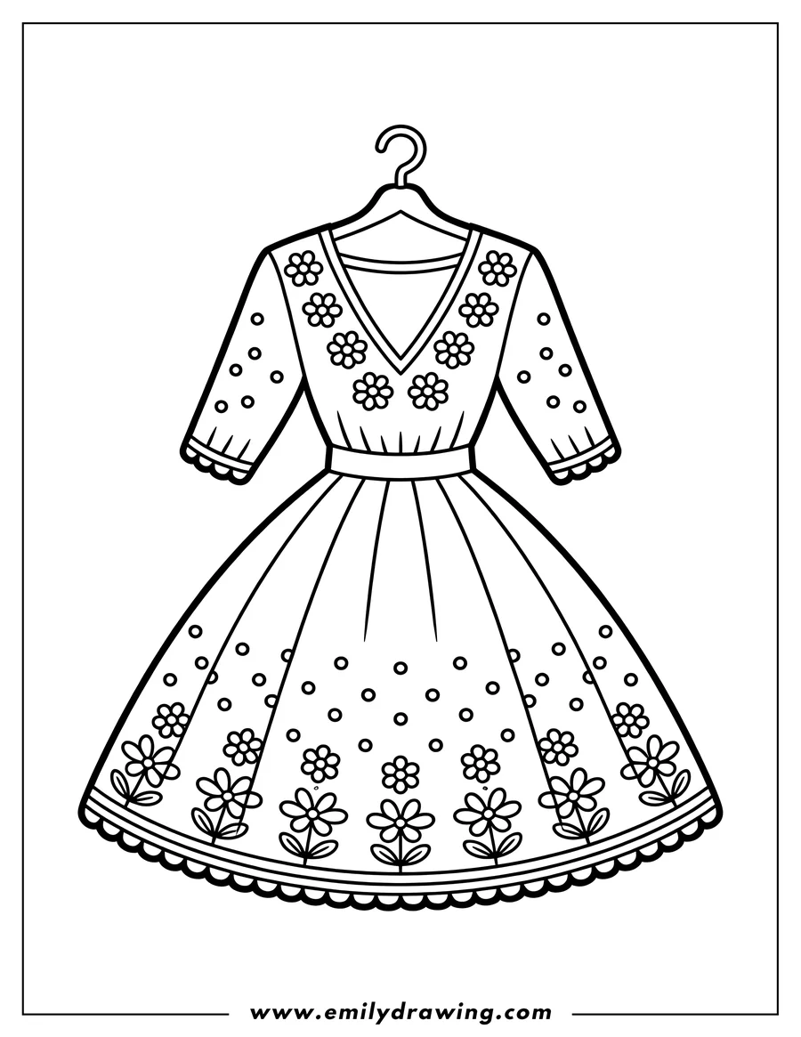 Clean line drawing: dress