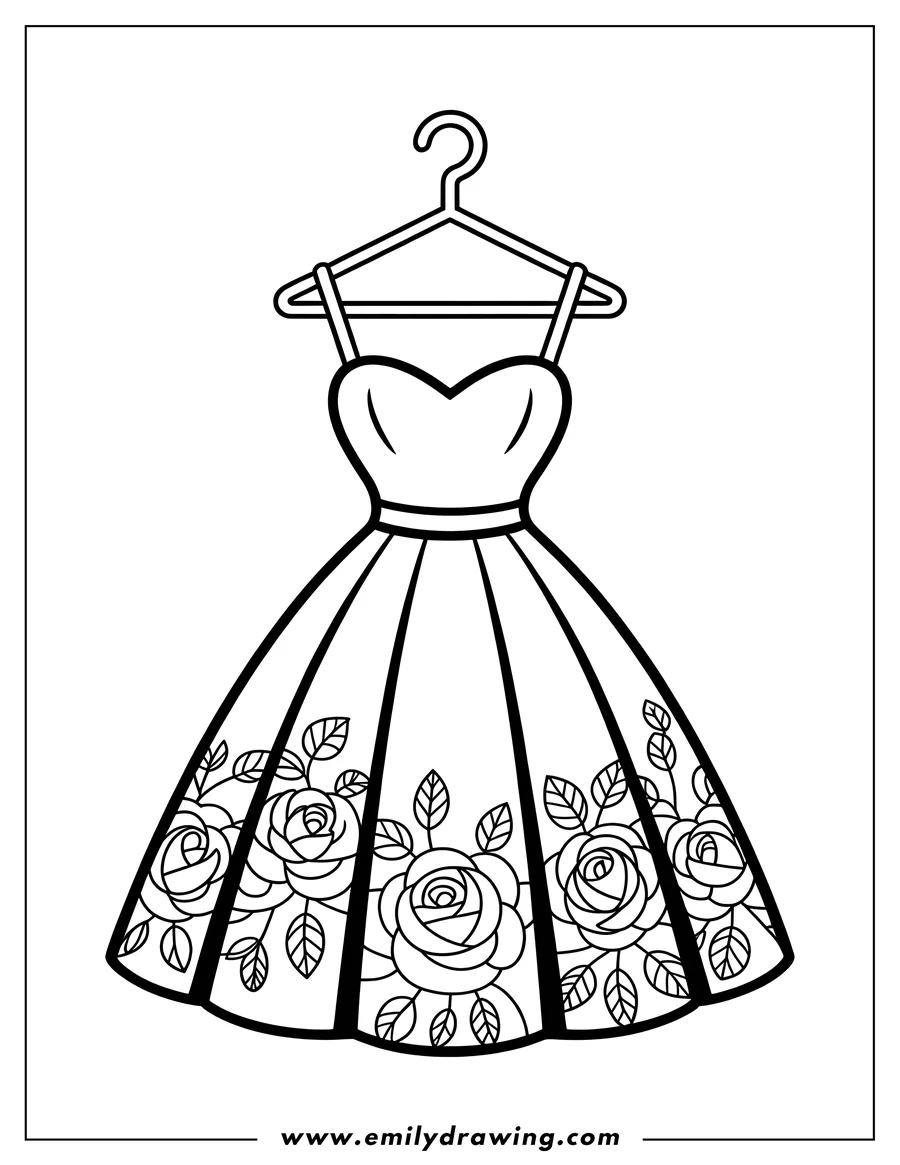 Free to print drawing of dress