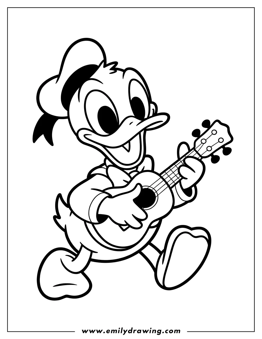 Clean line drawing: duck