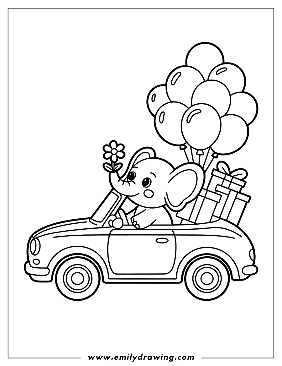 Coloring page for kids: elephant