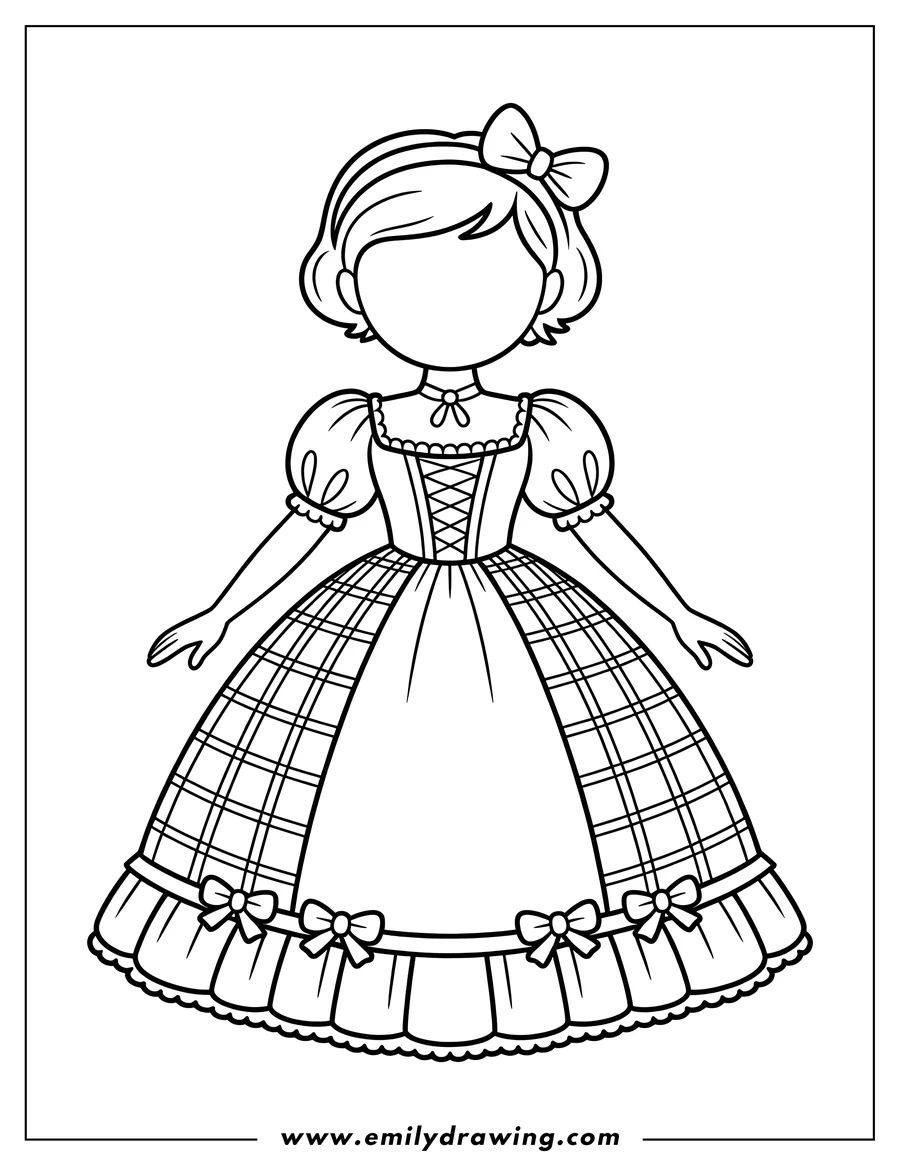 Printable coloring page of faceless Girl