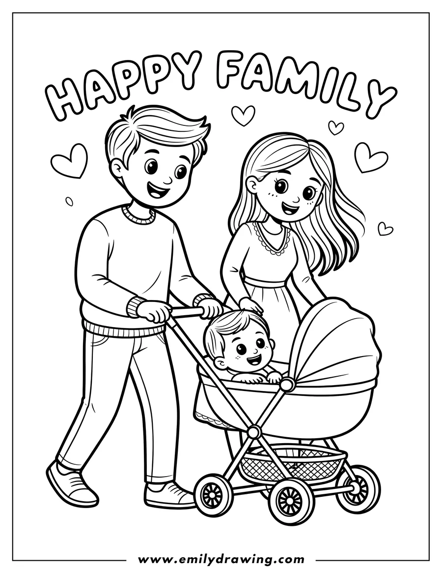 Clean line drawing: father