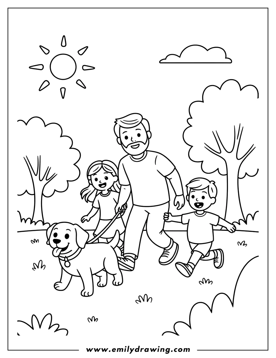 Clean line drawing: father