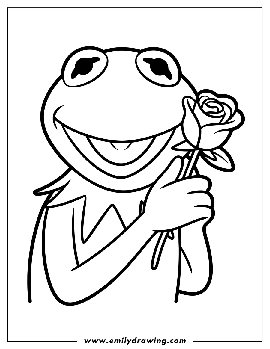 Clean line drawing: frog