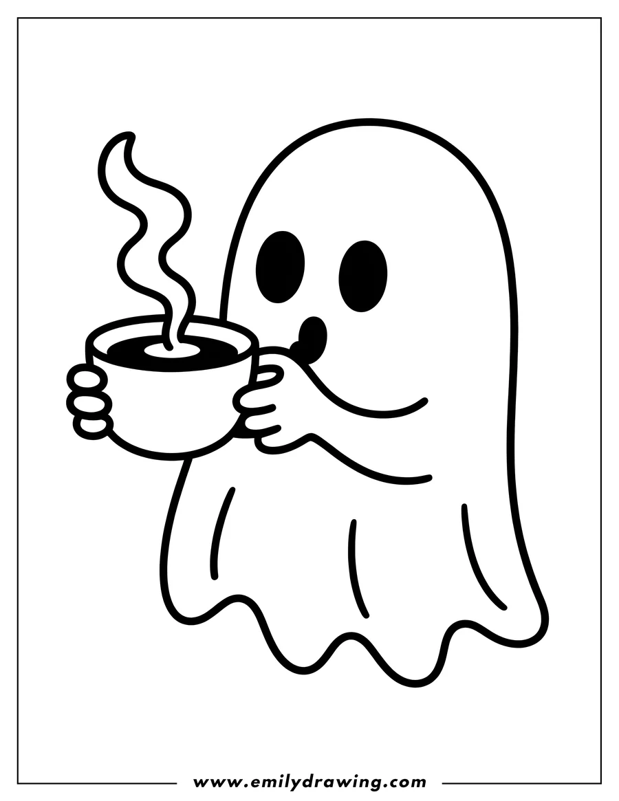 Clean line drawing: ghost