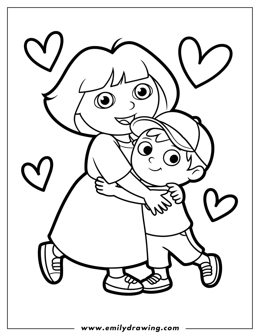 Coloring page of girl
