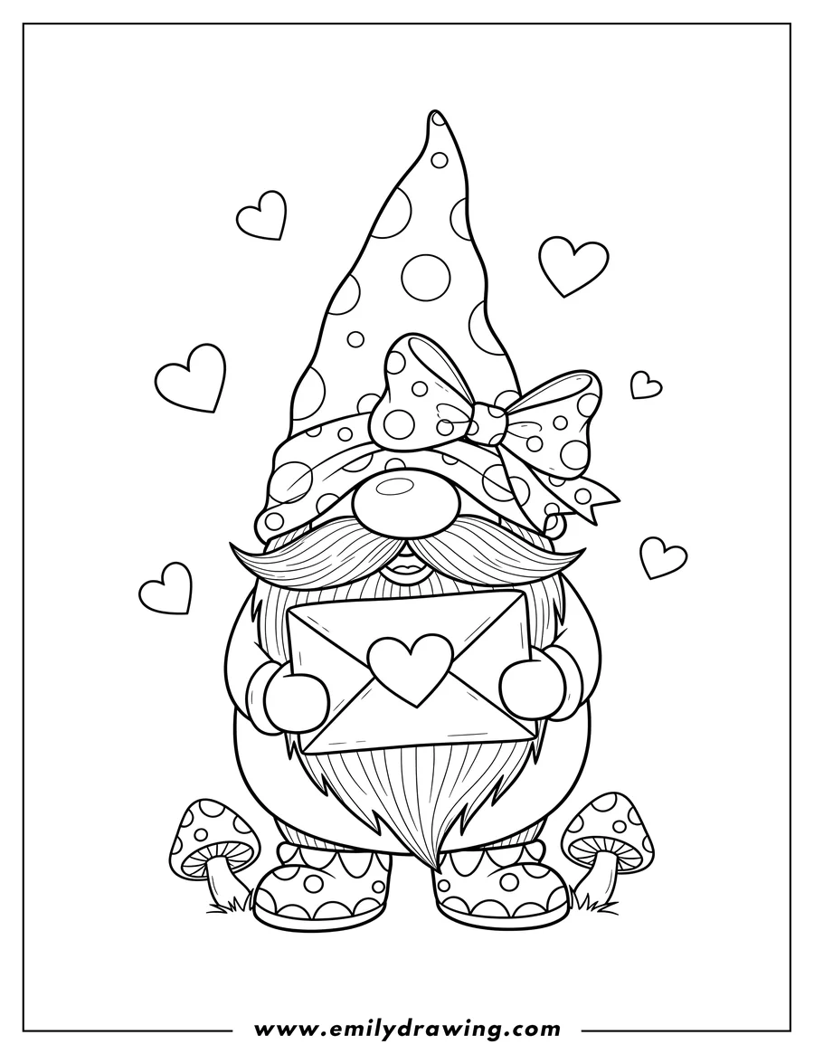 Outline drawing of gnome