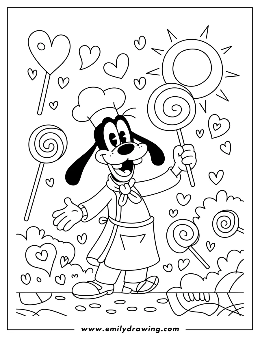 Vector style outline of goofy