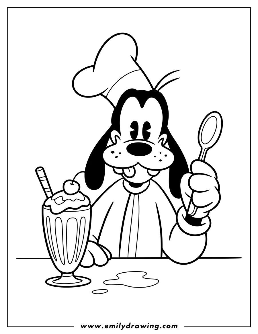 Free to print drawing of goofy