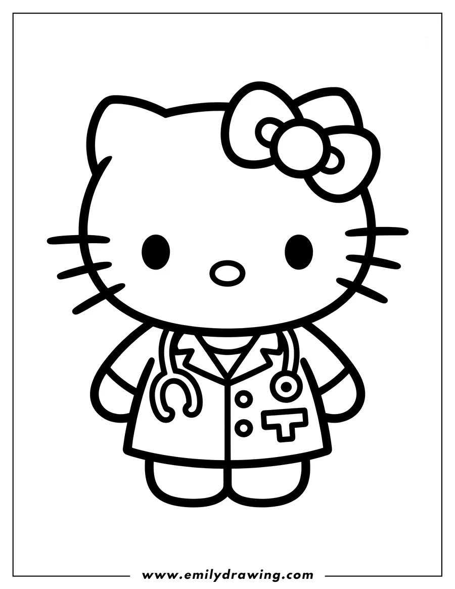 Clean line drawing: hello Kitty