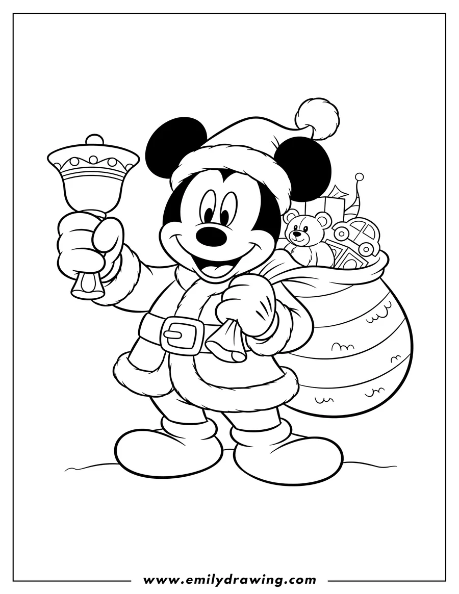 Linear illustration of mickey Mouse