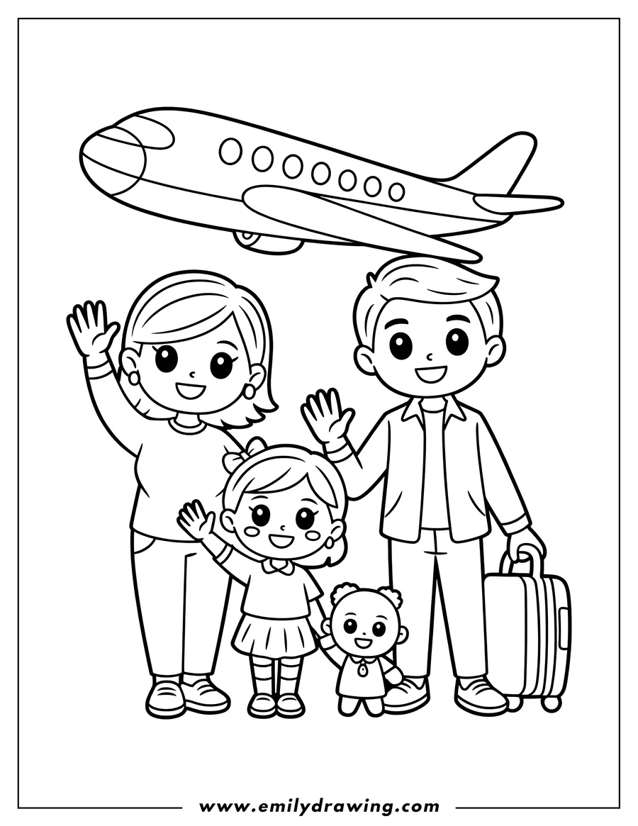 Full page coloring image of mother