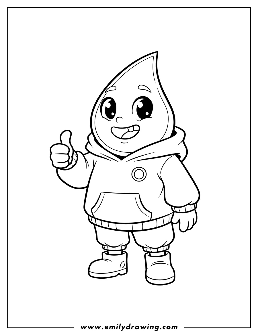 High quality printable cute Moxie Dewdrop smiling and giving a thumbs-up to color for coloring