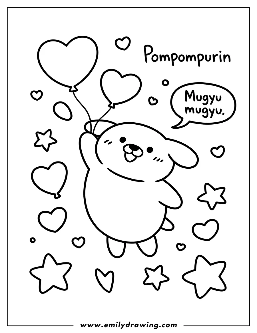 Coloring page of pompompurin