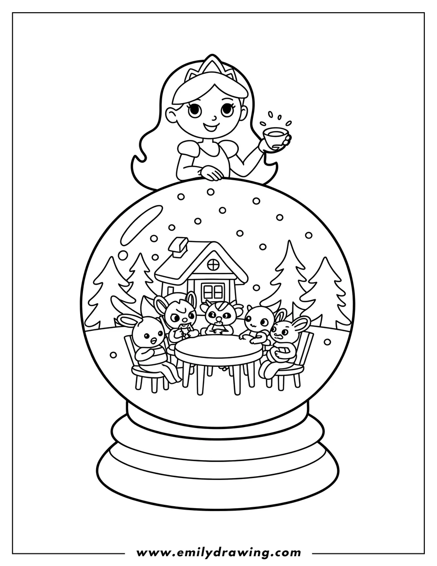 Downloadable coloring page of princess