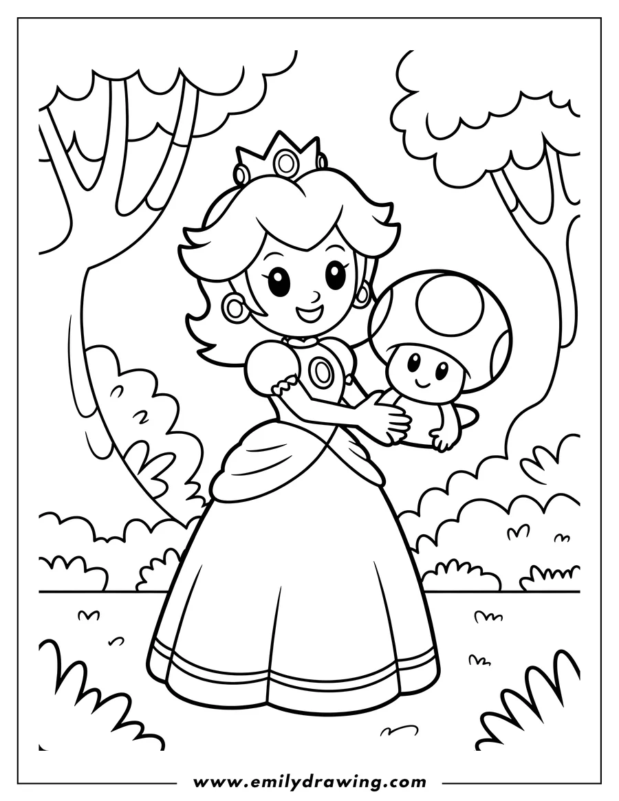 Printable line art of princess