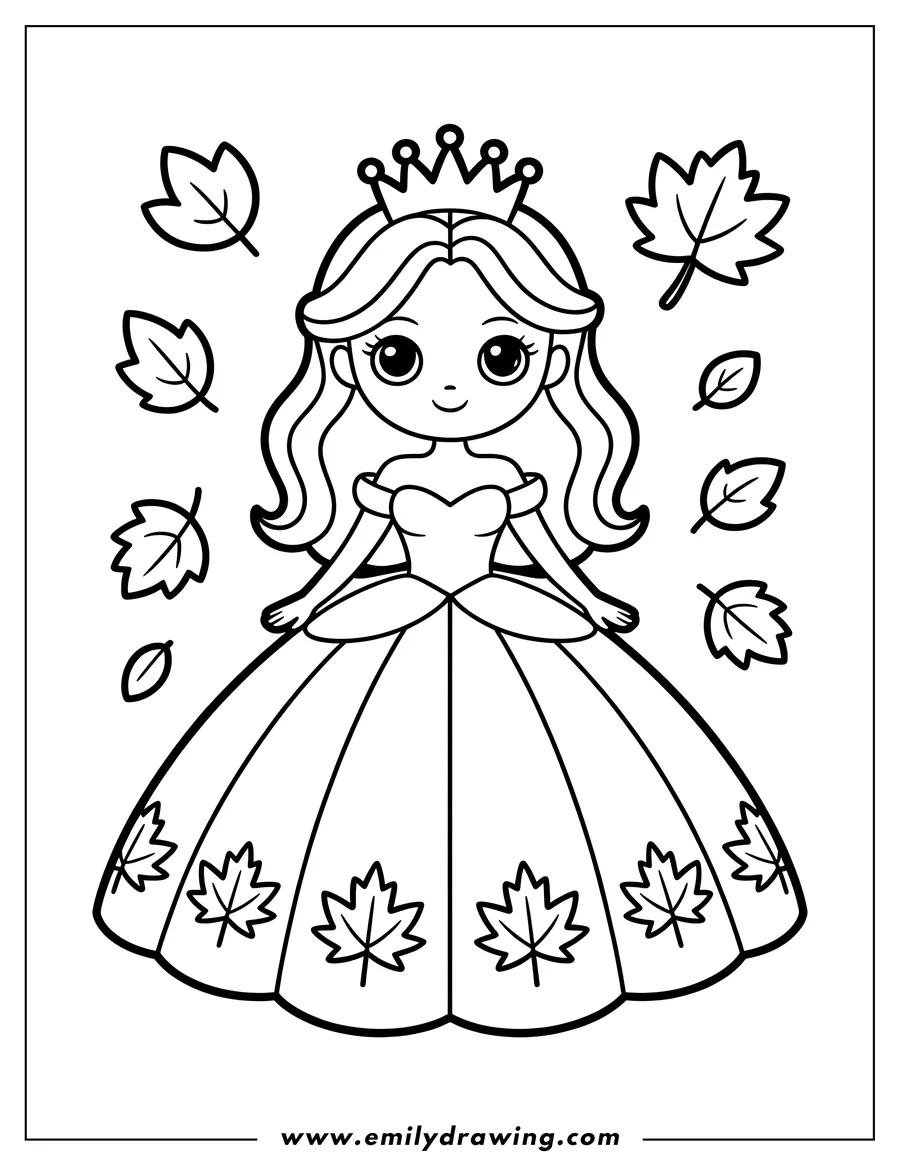 Clean line drawing: princess