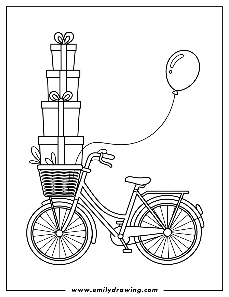 High quality printable bicycle for coloring