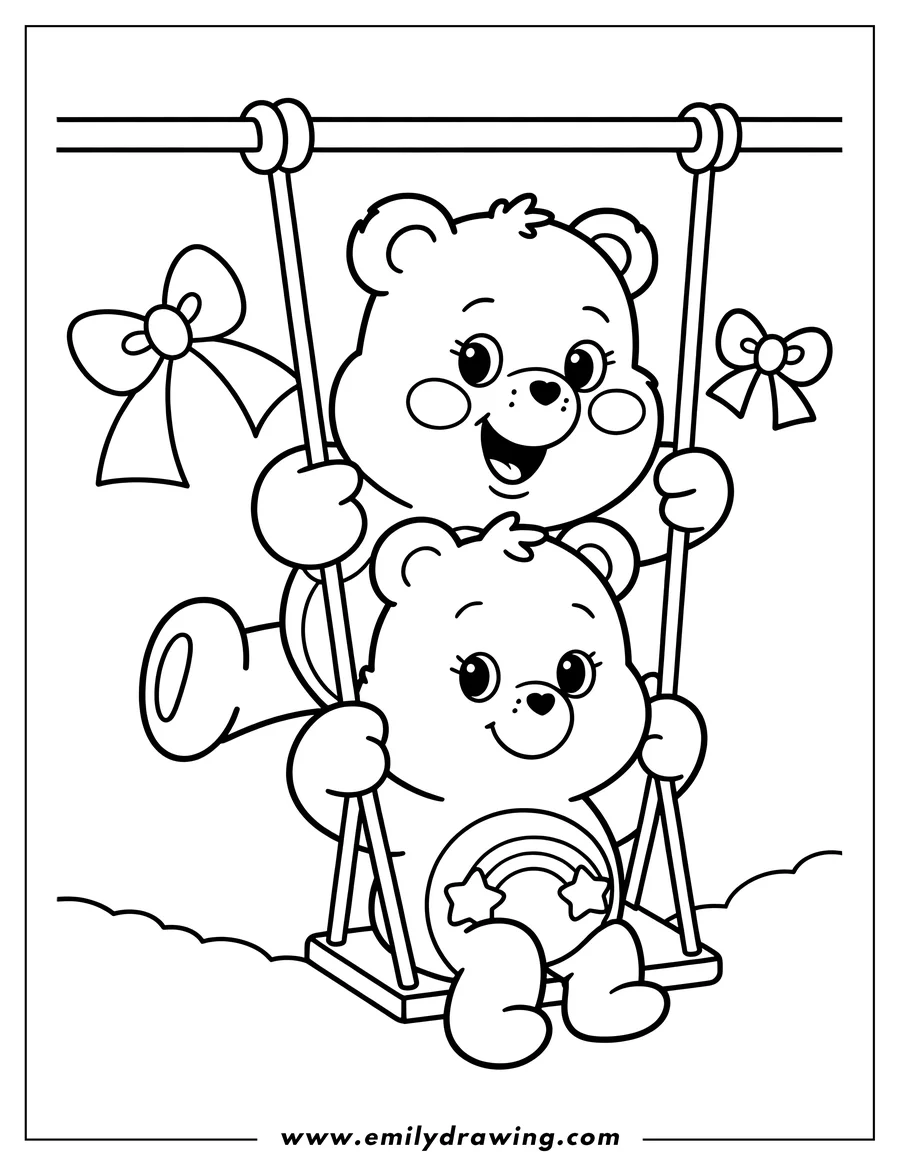 Printable line art of care Bear