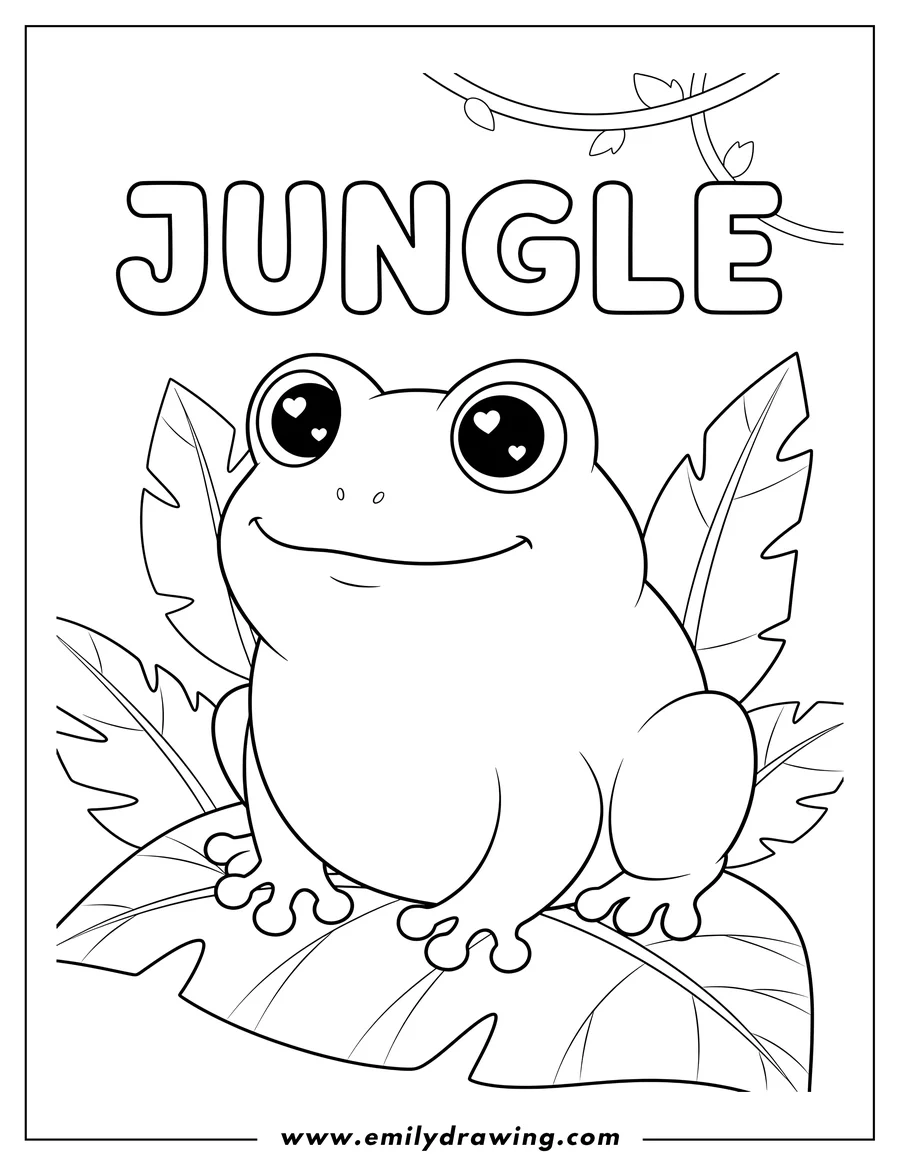 Downloadable coloring page of frog