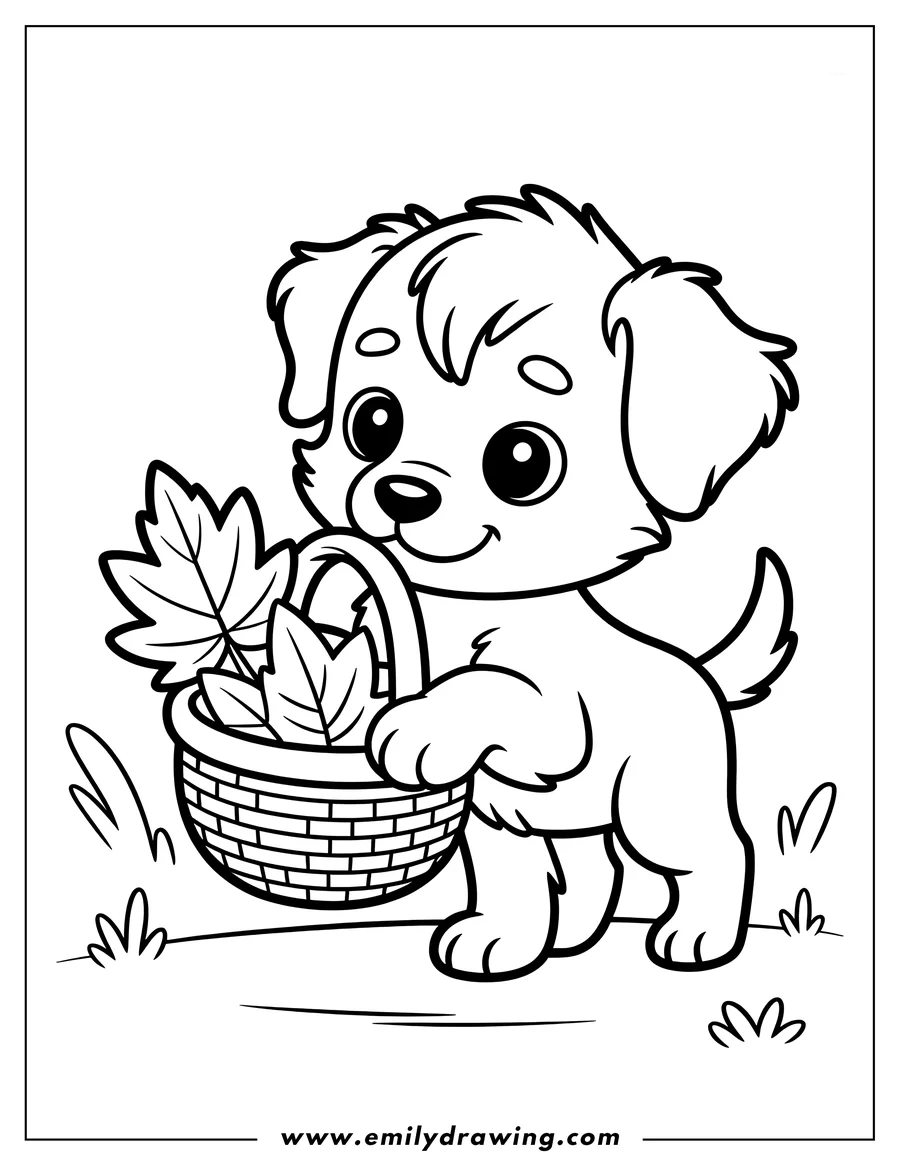 Linear illustration of puppy