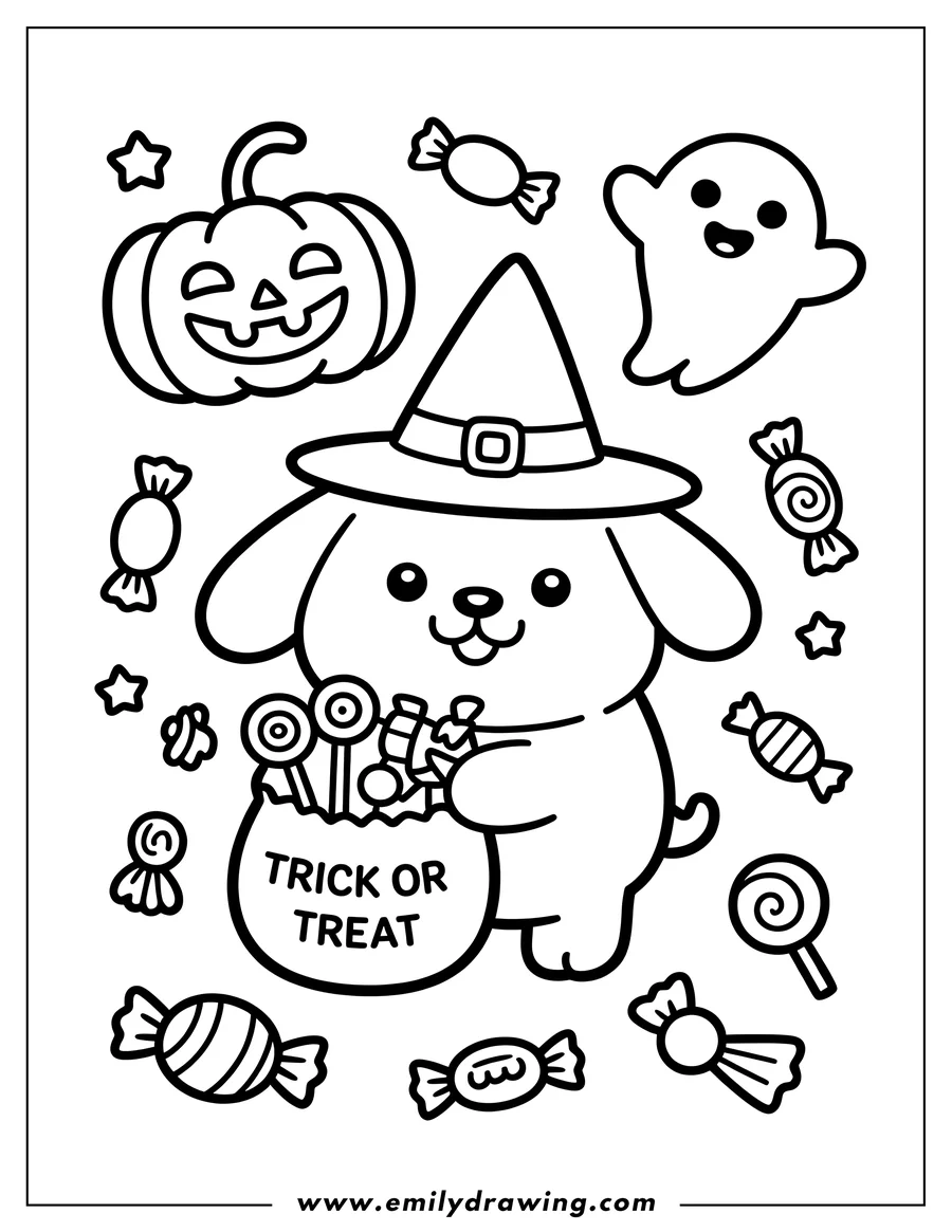Downloadable coloring page of puppy