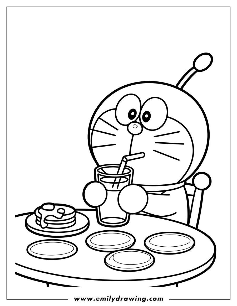 Coloring page of robotic Cat
