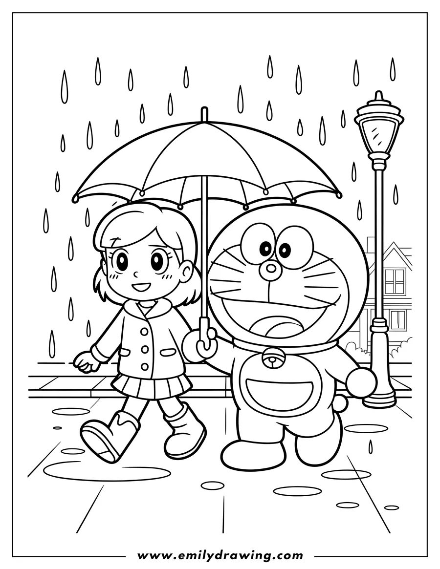 Clean line drawing: robotic Cat