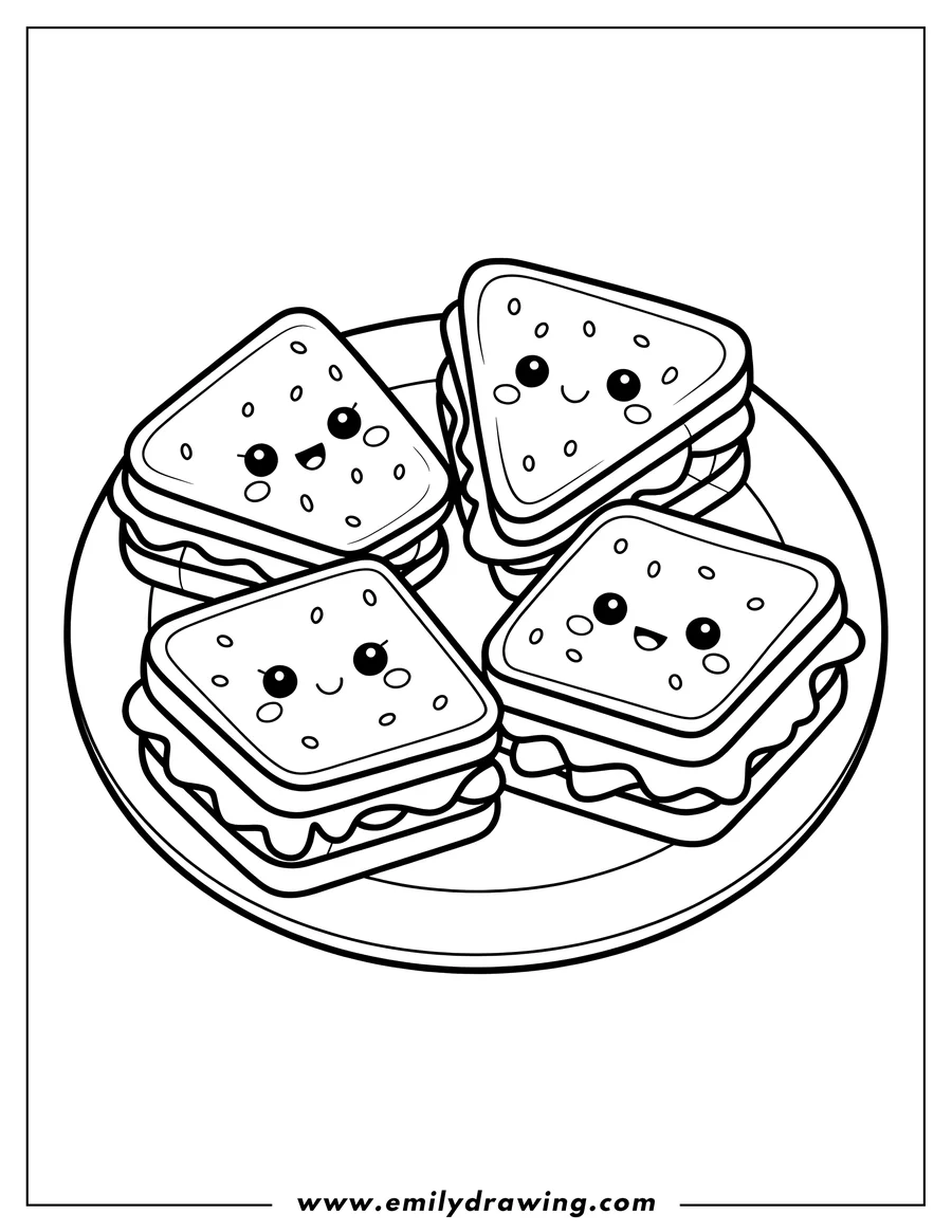 Outline drawing of sandwich
