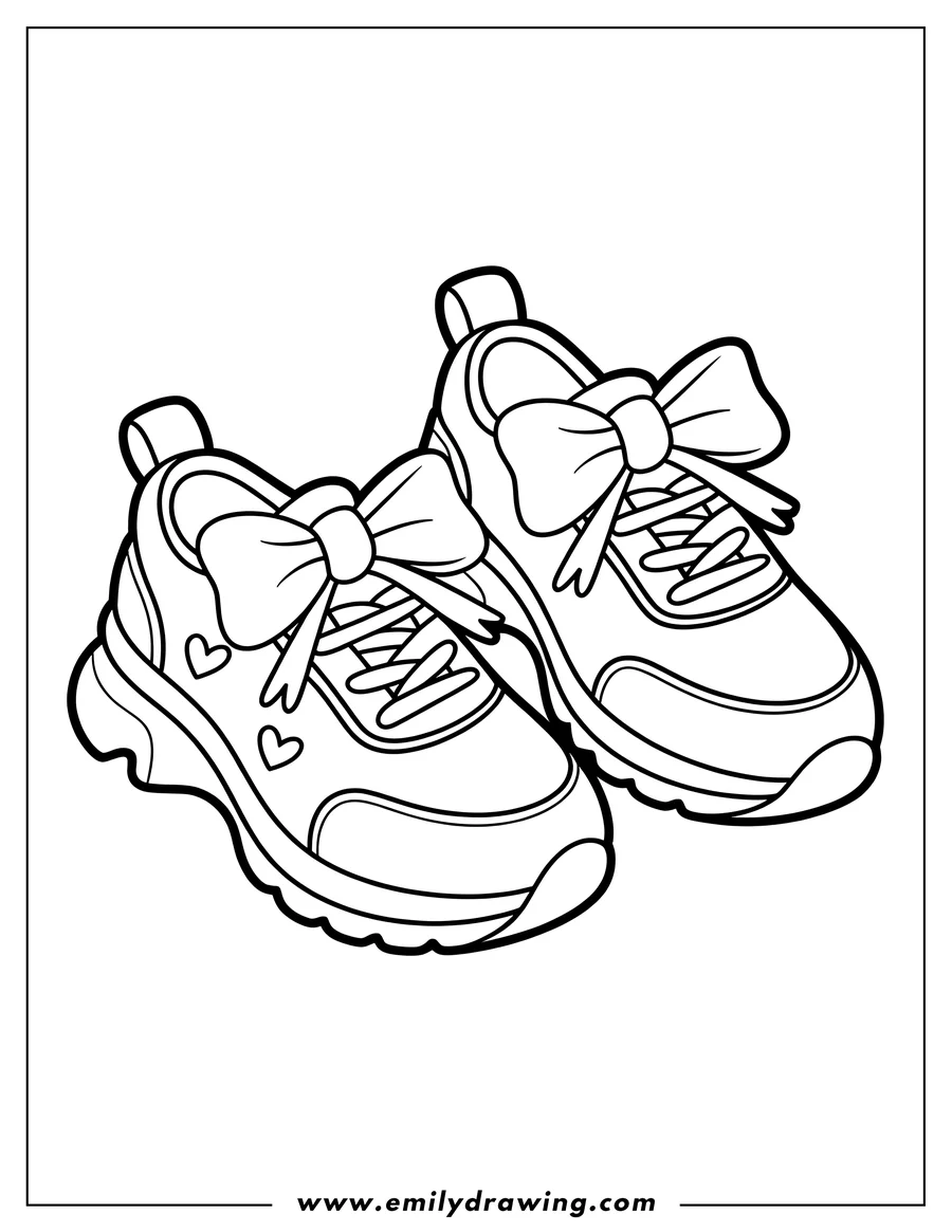 Coloring page for kids: sneakers