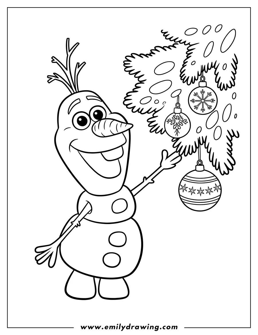 Downloadable coloring page of snowman