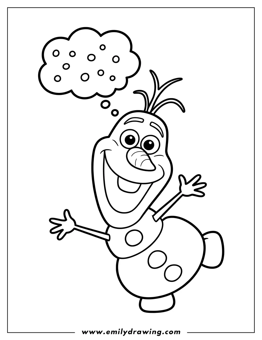 Coloring page of snowman