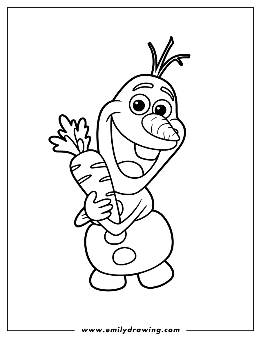 Simple sketch of snowman to color