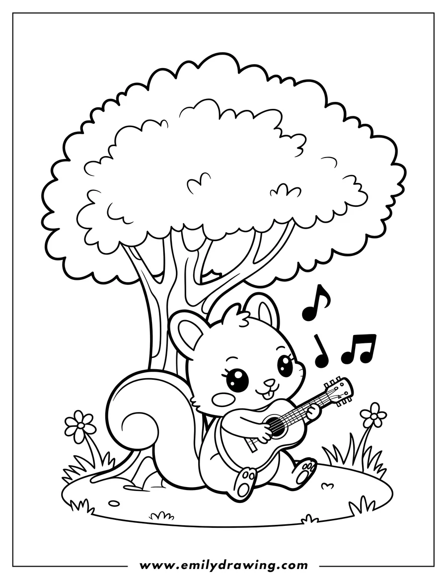 Outline drawing of squirrel