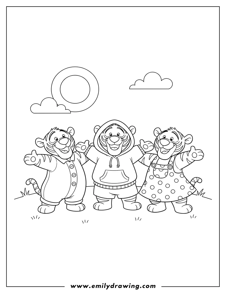 Tigger Coloring Pages - Emily Drawing, image size:900x1165